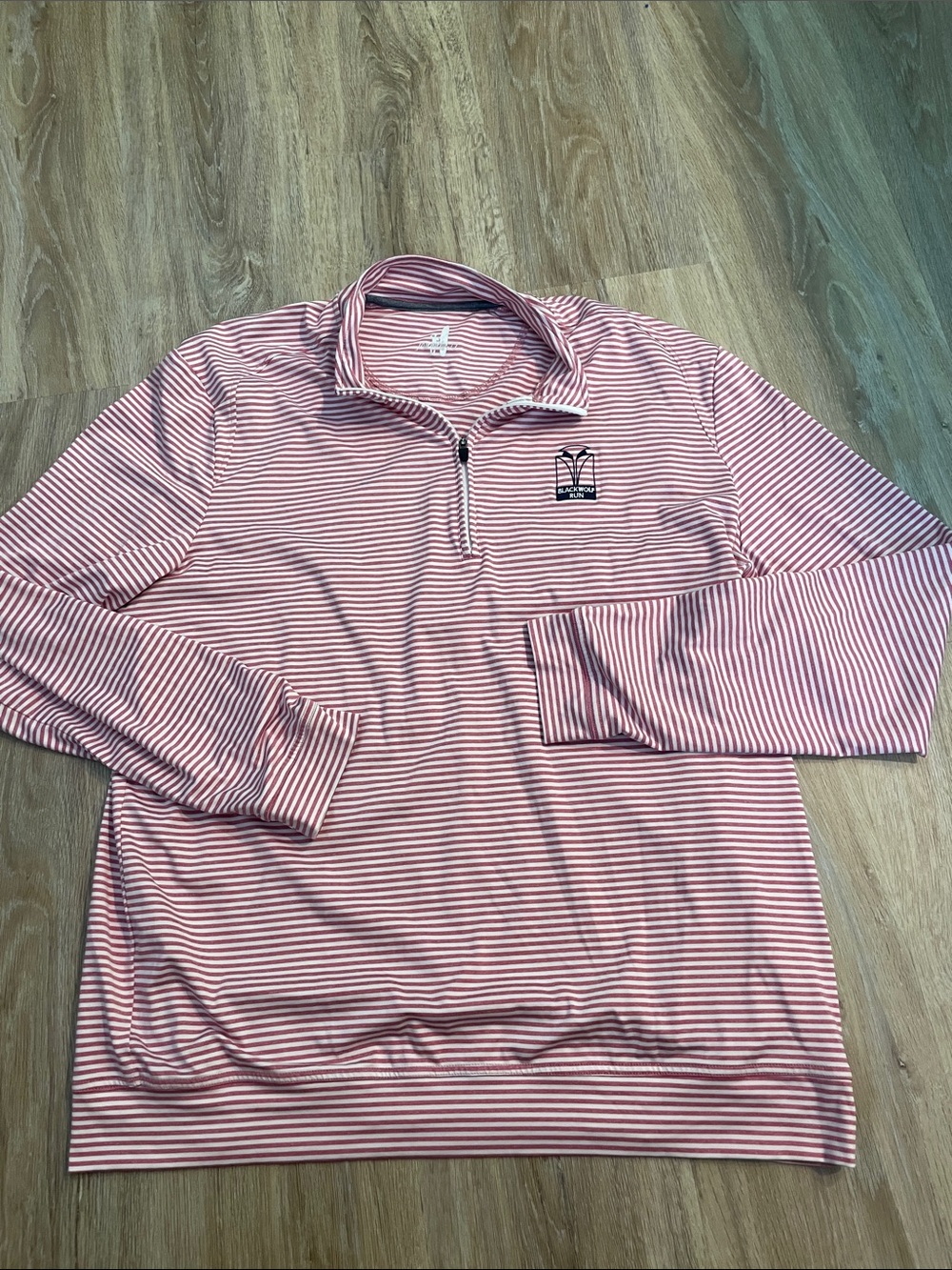 Quarter-Zip Striped Long-Sleeve Shirt - Pink/White Blackwolf Run